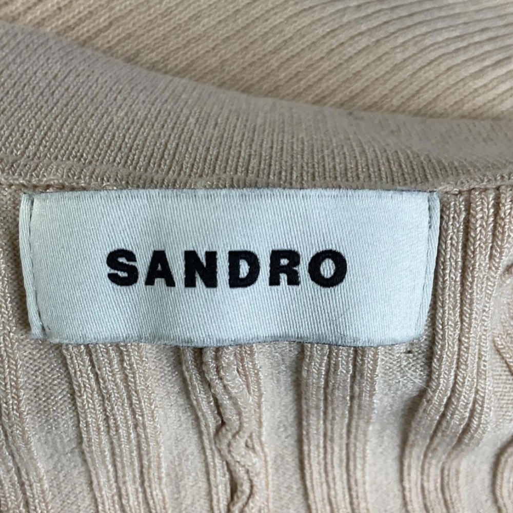 Sandro Beige nude Alexandrine ribbed knit dress size small - Picture 5 of 5